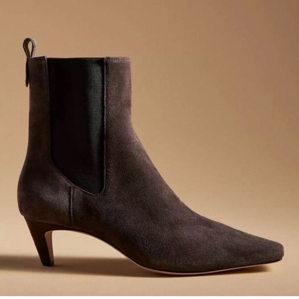 Reformation Roberta Ankle Boots Brown Suede Kitten Heel Size 6 - Picture 3 of 7